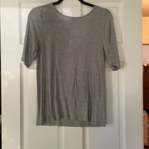 Soft gray scoop back Madewell tee, EUC, large